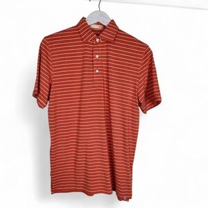 tasc Performance Polo Shirt Mens Small Fire Heather/White Everywear Tidal Stripe